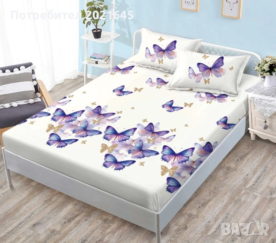 чаршаф с ластик за голяма спалня и 2 калъфки, снимка 4 - Спално бельо - 53099933