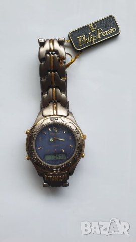 Цифров аналогов мъжки часовник Philip Persio Titanium, снимка 9 - Антикварни и старинни предмети - 45597526