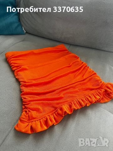 Дамска оранжева пола, размер S, снимка 1 - Поли - 46317549