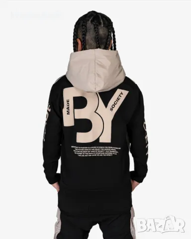 Суичър с цип и Карго панталон с райе 7-10г MADE BY SOCIETY, снимка 2 - Детски комплекти - 50428261