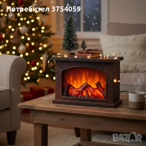 Декоративна LED камина с изкуствен пламък и звук – уют без риск и без отопление