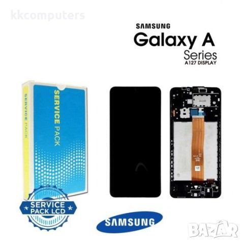 LCD Дисплей за Samsung SM-A127F A12 2021 / GH82-26485A /26486A/ Тъч скрийн / Рамка /) Оригинал Servi, снимка 1 - Резервни части за телефони - 46695949