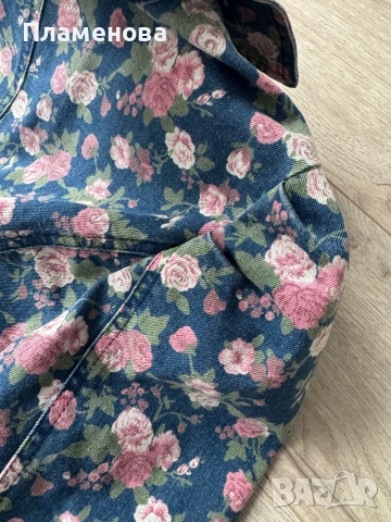 Дънкова рокля на цветя - M/L, снимка 5 - Рокли - 53612945