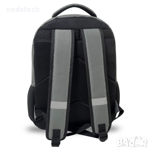 Ученическа раница Benetton, Черен - Сив, 30x16x44см., снимка 3 - Ученически пособия, канцеларски материали - 51491228