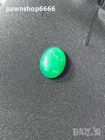 Естествен хризопраз – кабошон, 8,05 ct | Наситено зелен, полупрозрачен, снимка 3 - Други ценни предмети - 53196873