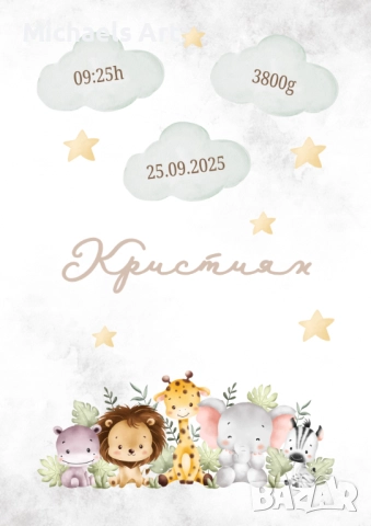 Бебешка визитка А4/А3, снимка 7 - Други - 46827413