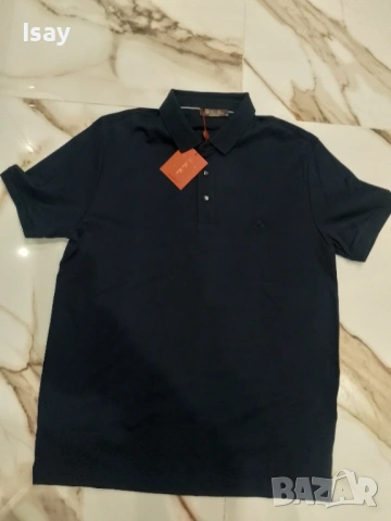 Мъжка тениска ЛОРО ПИАНА ХЛ последен размер в тъмно син цвят 