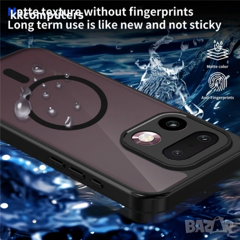 Магнитен Матов Калъф за Realme 16 Pro 5G - PC+TPU, 1.5mm защита, Airbag, Черен, снимка 6 - Калъфи, кейсове - 54148712