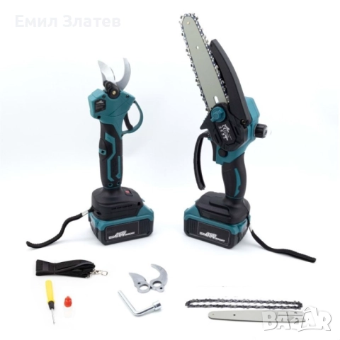 Акумулаторен комплект Тайга 36V: Резачка за клони и лозарска ножица с телескопичен прът, снимка 4 - Моторни триони/резачки - 52617508