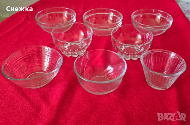 Лот от стъклени купи за сервиране, снимка 3 - Сервизи - 53743824