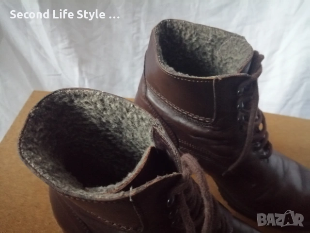 Robin Rose №39 италиански дамски боти естествена кожа в кафяв цвят - със среден ток и квадратен връх, снимка 16 - Дамски боти - 54096858