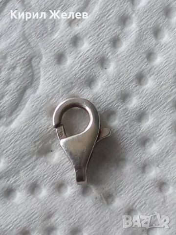 Сребърна карабинка закопчалка 43312, снимка 2 - Колиета, медальони, синджири - 52339335