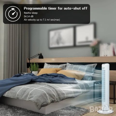 Вентилатор тип „кула“ Gotoll с дистанционно, 3 скорости, Таймер, снимка 5 - Вентилатори - 54112116