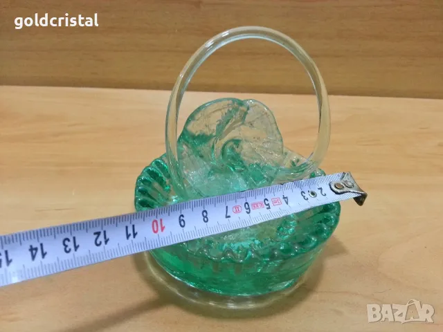 Стар стъклен пепелник цветно зелено стъкло , снимка 9 - Антикварни и старинни предмети - 49777604