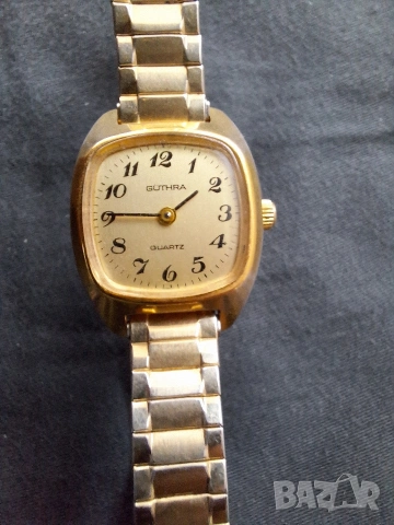 Позлатен дамки винтидж часовник GÜTHRA, снимка 5 - Дамски - 54014439