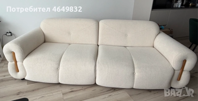 Елегантен и изключително удобен диван с основа от опушен масив, като нов, снимка 2 - Дивани и мека мебел - 54212065