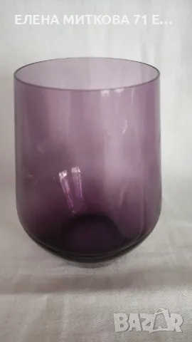 Комплект за пунш/компот или каквото си решите от цветно кристално стъкло в наситено лилаво, снимка 5 - Сервизи - 49611443