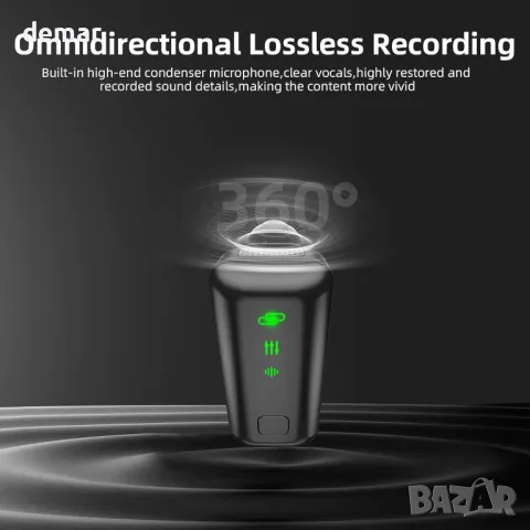 Безжичен микрофон EVINYEP Lavalier (2TX+2RX) за iPhone и Android, снимка 5 - Микрофони - 49880528