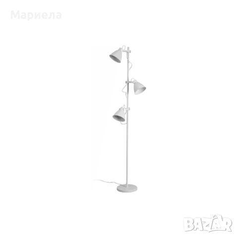 LED подова лампа с 3 накланящи се абажура (бяла)