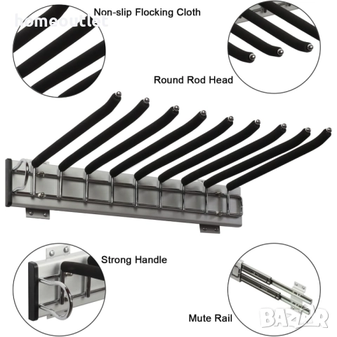 ПРОМОЦИЯ Закачалка / органайзер за панталони SINGLE SIDE SHEST TROUSERS RACK 944-KJ-Y, снимка 4 - Закачалки - 52838860