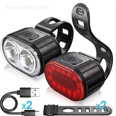 LED светлини за велосипед Automat, Акумулаторни, Водоустойчиви, USB, снимка 6 - Аксесоари за велосипеди - 45100749