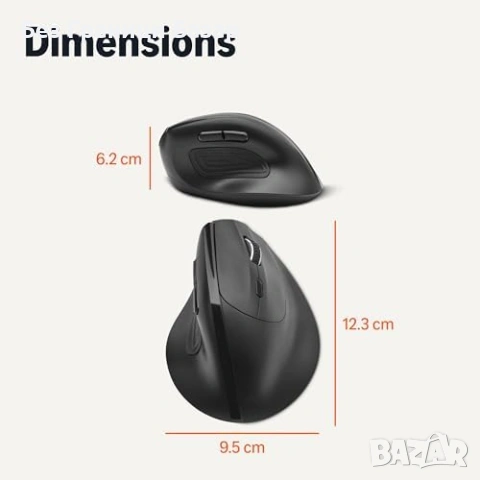 Нова Ергономична вертикална мишка 6 бутона 1000-2400 DPI за Windows, снимка 5 - Клавиатури и мишки - 53744477