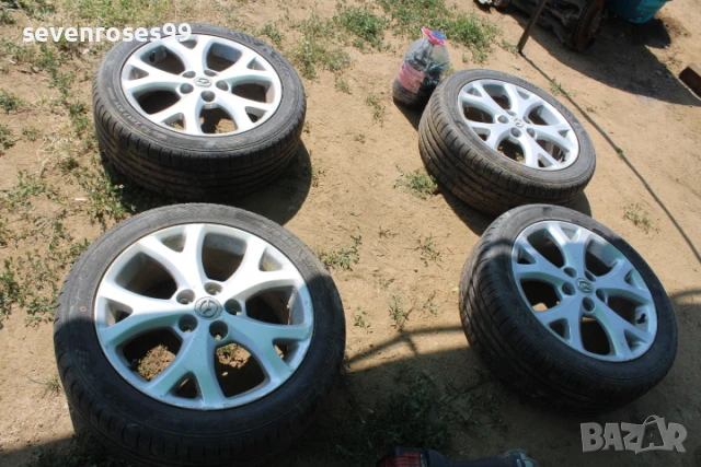 Лети джанти с летни гуми Мазда 3 2008 2.3i 158hp Mazda 3 седан 4броя 205 50 17  , дот4919 et52.5 6.5
