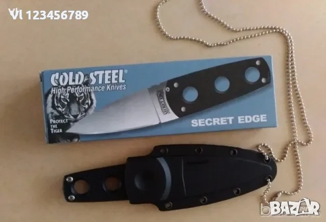 Нож за скрито носене на врата-Cold Steel Secret Edge 70х164, снимка 5 - Ножове - 54000863