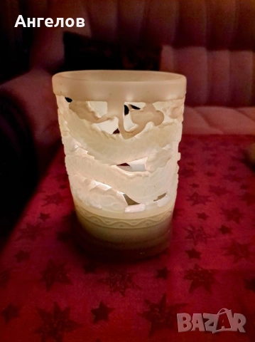 Светилник имитация нефрит с електрическа свещ