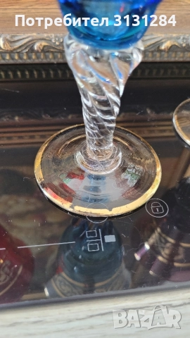 Антикварни цветни чаши Murano Италия, снимка 2 - Антикварни и старинни предмети - 51803894
