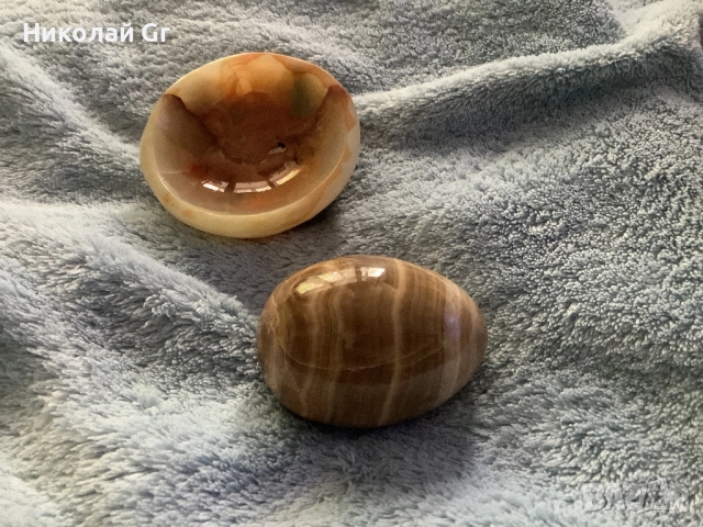 Комплект яйца  ябълка и поставки  камък    Флуоритова  топка останалото  е нефрит цена за 4 броя, снимка 6 - Други - 52210740