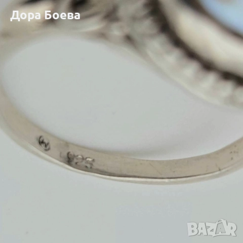 Сребърен пръстен: "Луна", снимка 5 - Пръстени - 52226470
