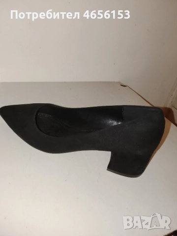 ДАМСКИ ЧЕРНИ ВЕЛУРЕНИ ОБУВКИ  Paolo Boceli - N 37, снимка 2 - Дамски ежедневни обувки - 52667594