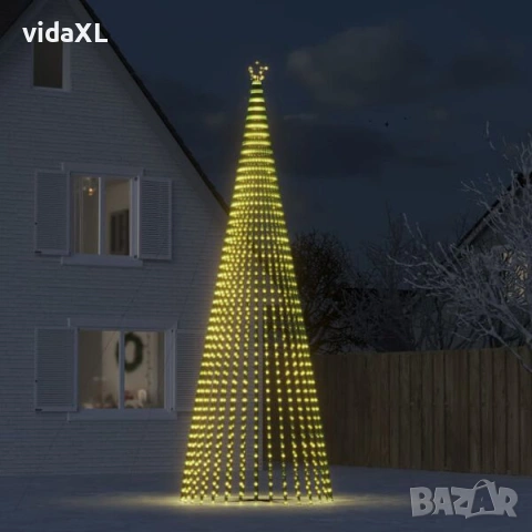 vidaXL Коледна елха светещ конус 1544 LED топло бяло 500 см(SKU:358072), снимка 2 - Други - 53315621