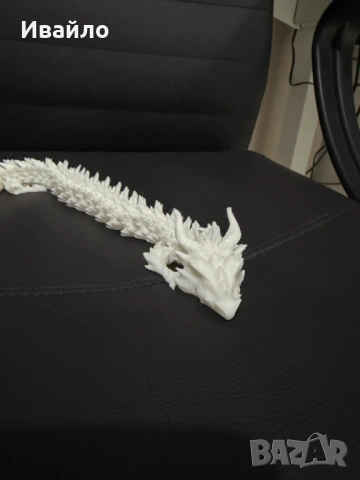 3D фигурка на дракон 45 см, шарнирна, бял дракон, за деца и възрастни, снимка 2 - Други - 53381827