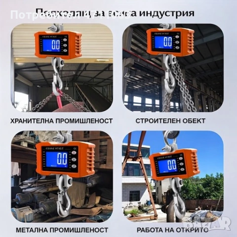 Тежкотоварни кранови везни – до 500 кг и до 5000 кг с дистанционно управление, снимка 4 - Други - 53204412