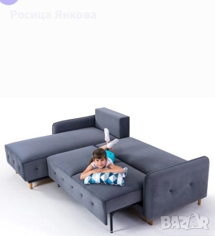 Ъглов разтегателен диван, 2 ракли, снимка 3 - Дивани и мека мебел - 46465582