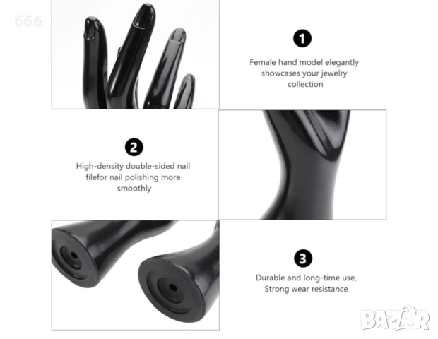  2бр Черна ръчна стойка за бижута Cabilock с матово покритие за пръстени, гривни, колиета,органайзер, снимка 4 - Други стоки за дома - 54004515