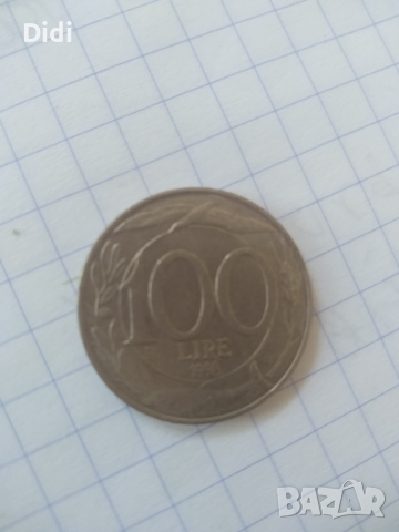 Монета Италия 100 лири, снимка 1 - Нумизматика и бонистика - 45001738