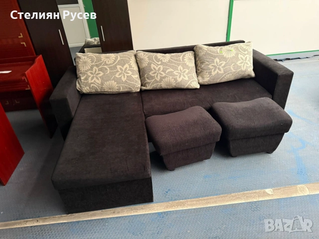 050211 ъглов холов разтегателен диван 200/230 см -цена 125 евро или  244,48 лева - издърпваща се дол, снимка 3 - Дивани и мека мебел - 53377234