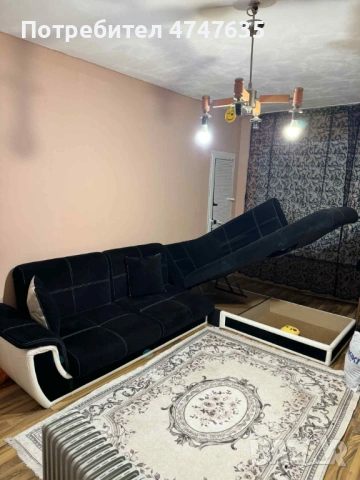 Черен ъглов диван, снимка 3 - Дивани и мека мебел - 53609357