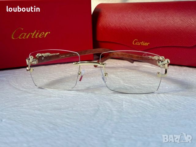 Cartier висок клас слънчеви очила Мъжки Дамски слънчеви с дървени дръжки, снимка 14 - Слънчеви и диоптрични очила - 45639990