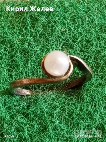 Винтидж сребърен пръстен с инкрустирана перла стил и елегантност 51769