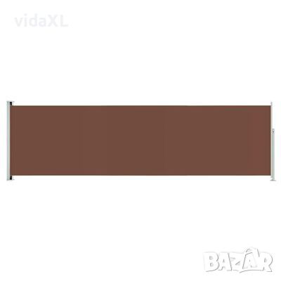 vidaXL Прибираща се странична тента за вътрешен двор 180x600 см кафява（SKU:317969, снимка 1 - Градински мебели, декорация  - 46088304