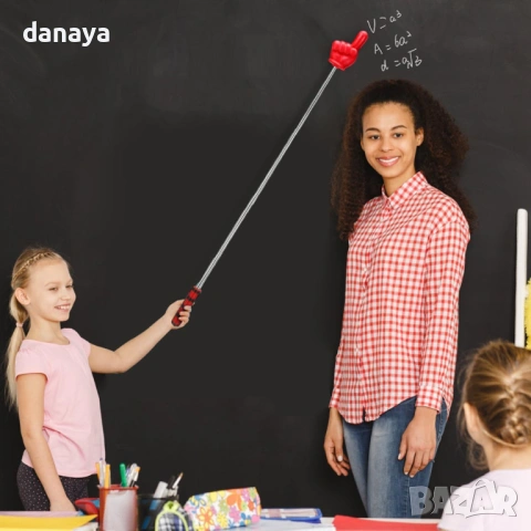 6445 Телескопична показалка Ръчичка, 34-93 см, снимка 2 - Ученически пособия, канцеларски материали - 53644315