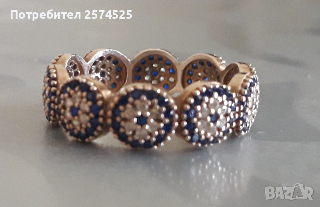 Вносен сребърен пръстен с циркони, снимка 1 - Пръстени - 45039950