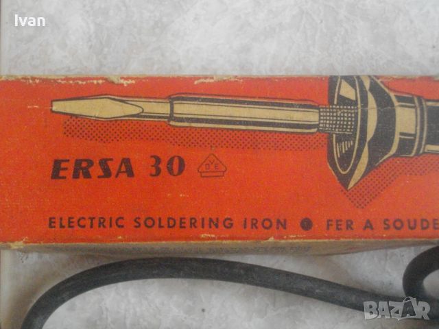 ERSA 30-Made in GERMANY-GDR-Старо Качество Електрически Поялник-30 Вата-Почти Нов-ОТЛИЧЕН-Оригинал, снимка 10 - Други инструменти - 45237782