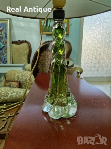 Рядка антикварна белгийска кристална настолна лампа Val Saint Lambert , снимка 4 - Антикварни и старинни предмети - 50822112