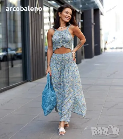 Дамски комплект от две части с топ и пола Febo, 4цвята , снимка 6 - Комплекти - 50413849