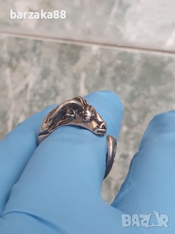 Сребърен пръстен Овен, снимка 9 - Пръстени - 45508904